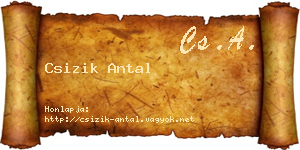 Csizik Antal névjegykártya
